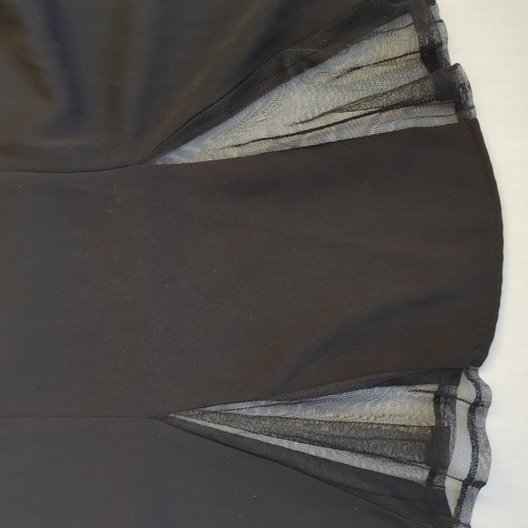 Julian Taylor Formal Flare Mesh Panel Hem Dress 16 Black - Picture 14 of 16